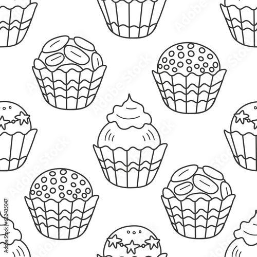 Brigadeiro candy doodle seamless pattern