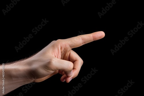 Isolated male hand touching or pointing to something