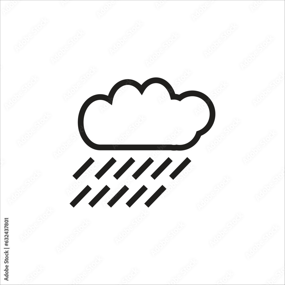 rainy vector icon line template rainy vector icon line template