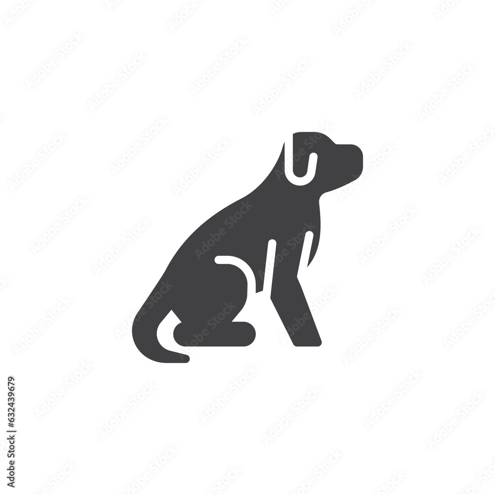 Sitting dog vector icon