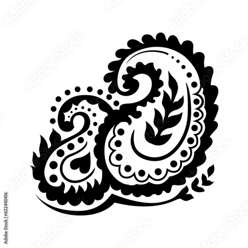 Hand drawn Indian floral ornamental paisley vector design