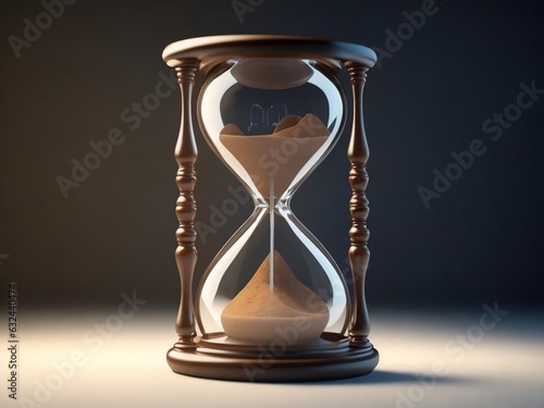 Hourglass on Black Background