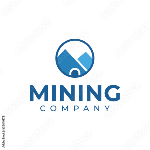 rock mountain and tunnel logo template. for mining company logos and others.