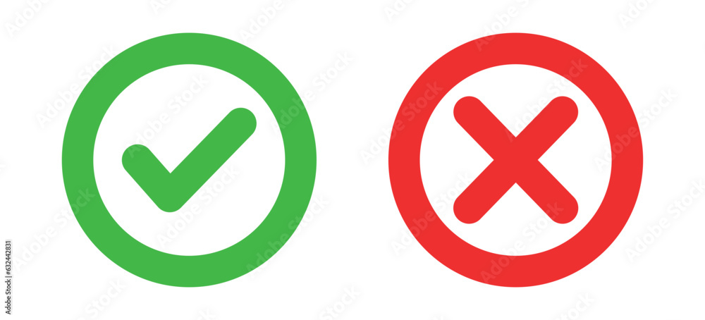 Check Mark Box Icon, Green Yes And Red No Sign, Tickmark Correct And Wrong Set Symbol, Check Mark Stickers Set, Cross, Approved Button And Reject Button, Set Of Glossy Button Vector Illustration Check Mark Box Icon, Green Yes And Red No Sign, Tickmark Correct And Wrong Set Symbol, Check Mark Stickers Set, Cross, Approved Button And Reject Button, Set Of Glossy Button Vector Illustration