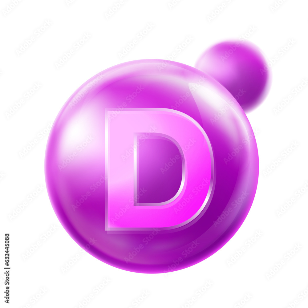 vitamin D capsule round transparent magenta color. Strengthens bones and prevents osteoporosis Thin bone disease with nutrients from vitamin D. vitamin D capsule round transparent magenta color. Strengthens bones and prevents osteoporosis Thin bone disease with nutrients from vitamin D.
