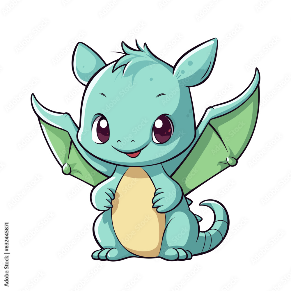 Trendy cartoon flat style dragon character sticker logo stylized vector illustration symbol year of dragon 2024 green blue color logo. Cute dragon with big eyes Trendy cartoon flat style dragon character sticker logo stylized vector illustration symbol year of dragon 2024 green blue color logo. Cute dragon with big eyes