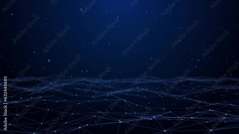 Digital Big data stream futuristic wave infographic, Technology in smart cloud server ai artificial intelligence, Blue particle wave, Data flow process, 5g, big data, iot, Cyberpunk funnel. 4K funnel