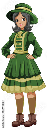 Beautiful Woman in Vintage Outfit