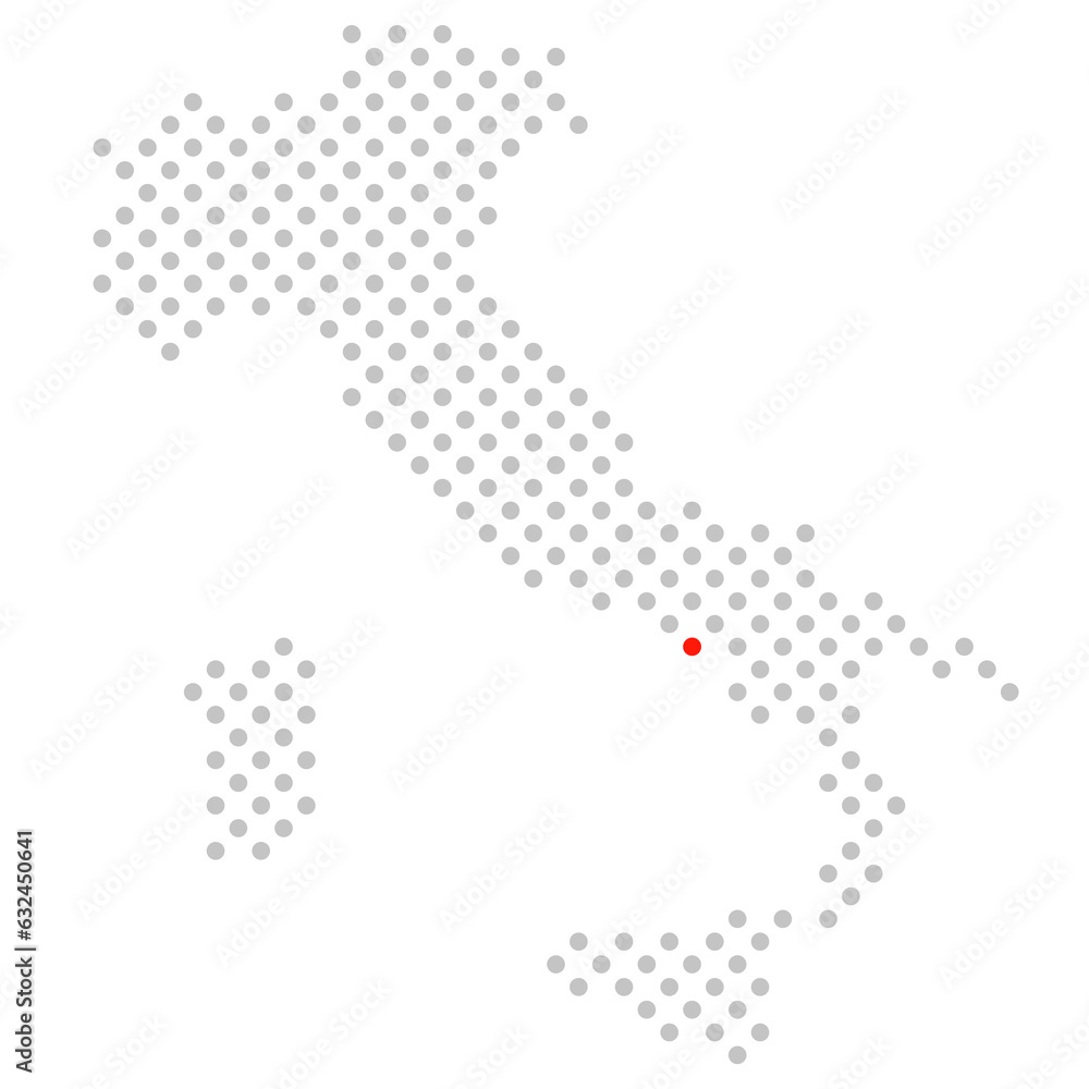 Neapel in Italien: Karte aus grauen Punkten mit roter Markierung Neapel in Italien: Karte aus grauen Punkten mit roter Markierung