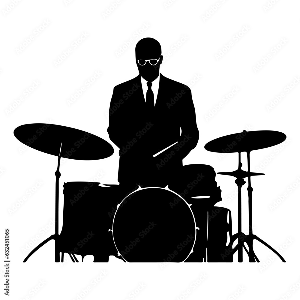 Fototapeta premium silhoutte of person playing snare