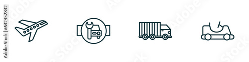 Billede på lærred set of 4 linear icons from transport concept