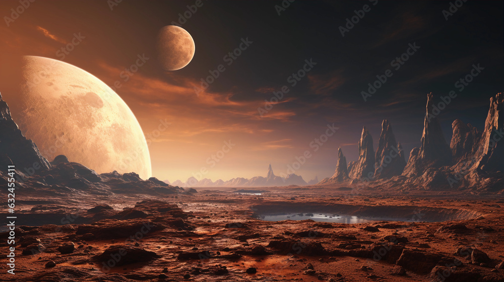 Colonizing Other Celestial Bodies. Imagining a future where humanity establishes bases and habitats on Mars and the Moon. Generative ai Colonizing Other Celestial Bodies. Imagining a future where humanity establishes bases and habitats on Mars and the Moon. Generative ai