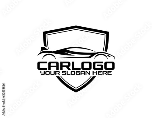 Sports car on the road. Modern and fast vehicle racing. Super design concept of luxury automobile. Vector illustration