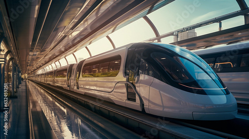 Transforming Inter-City Travel. Imagining a future where hyperloop and high-speed trains redefine how people commute between cities. Generative ai