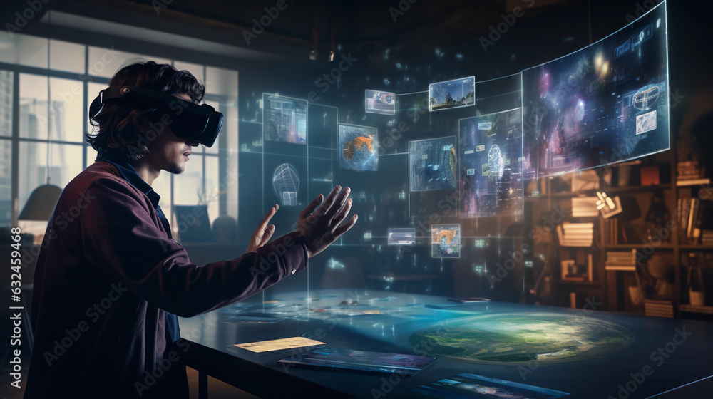 Bridging Virtual and Augmented Realities. Visual representation of the ...