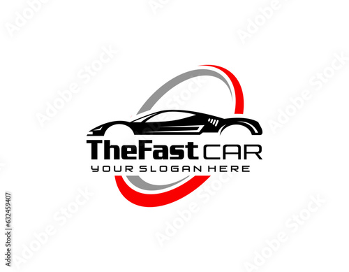 Sports car logo icon set. Motor vehicle dealership emblems. Auto silhouette garage symbols. Vector illustration.