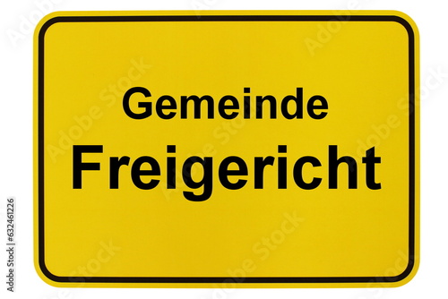 Illustration eines Ortsschildes der Gemeinde Freigericht in Hessen