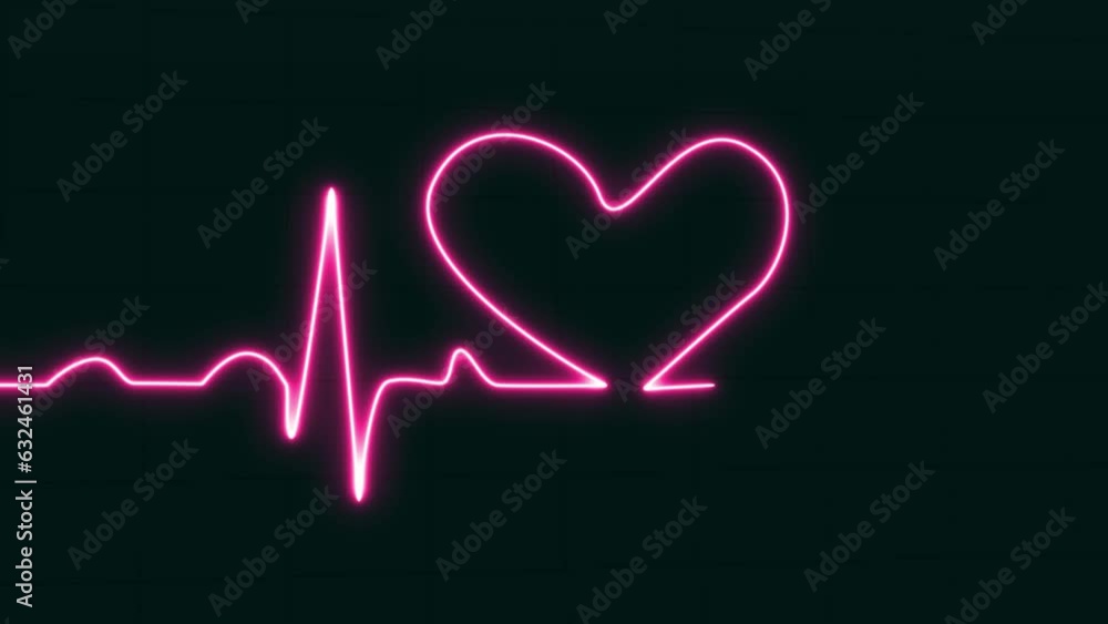 Cardiograph heartbeat pulse rate line glowing purple love shaped neon light loop animated blue grid background. EKG Loop Screen, Blue Grid. Heart rate monitor. Medical healthcare concept. 4k footage Cardiograph heartbeat pulse rate line glowing purple love shaped neon light loop animated blue grid background. EKG Loop Screen, Blue Grid. Heart rate monitor. Medical healthcare concept. 4k footage