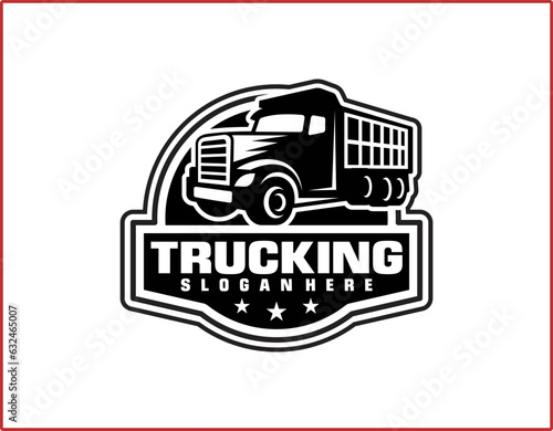 truck vector logo illustration,good for mascot,delivery,or logistic,logo industry,flat color,style with blue.
