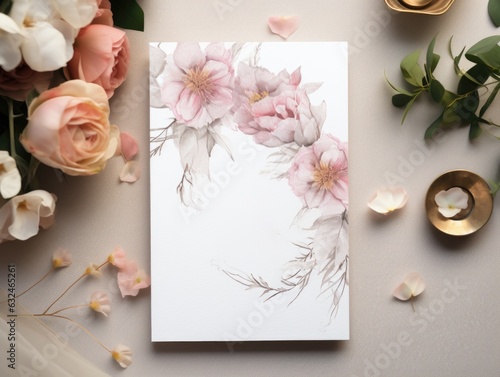 Wedding invitation mockup photo