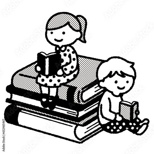 読書をする小さな子供