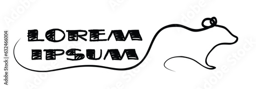 One line stylized symbol with mouse.