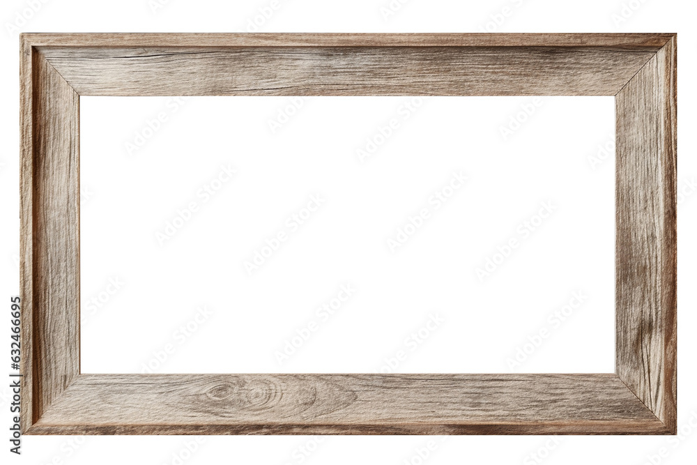 Old rustic wooden frame isolated on transparent or white background, png Old rustic wooden frame isolated on transparent or white background, png
