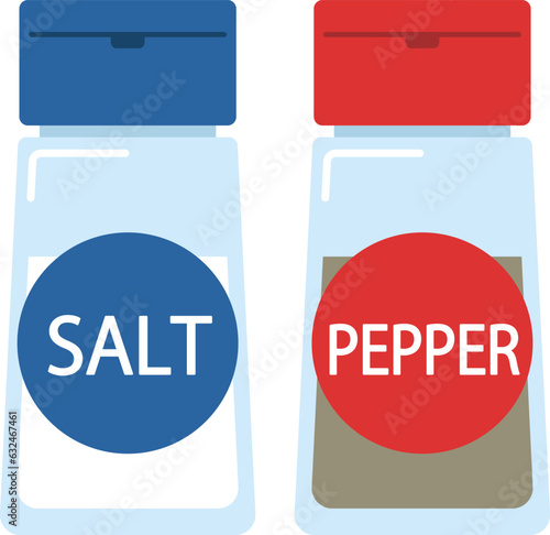 塩とコショウのイラスト（salt pepper）