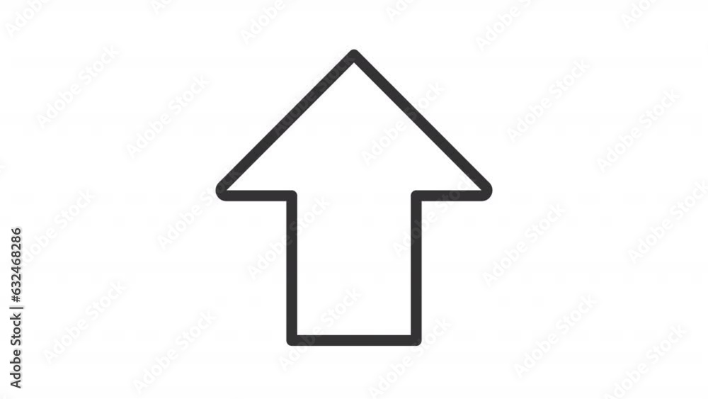 Black icon animation of upward arrow, HD video with transparent background, seamless loop 4K video, road directional sign. Black icon animation of upward arrow, HD video with transparent background, seamless loop 4K video, road directional sign.