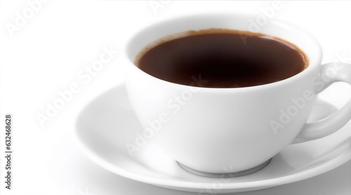 Cup of hot coffee on white background by Generative AI