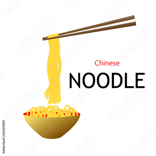 Chinese noodle logo design icon template. Japanese ramen. fast food restaurant. vector illustration