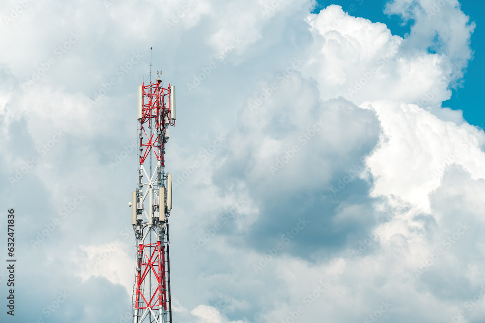 Mobile telephony base station on communication tower