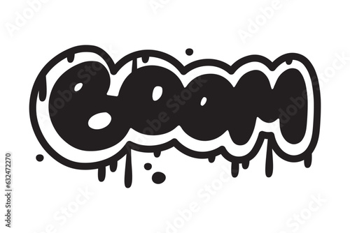 Black Graffiti Boom Inscription as Street Wall Painting Art Vector Illustration
