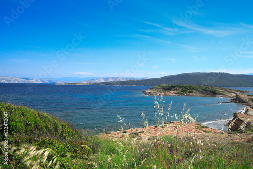 Fototapeta Naklejka Na Ścianę i Meble -  Wild deserted stony beaches in Croatia on the island of Rab
