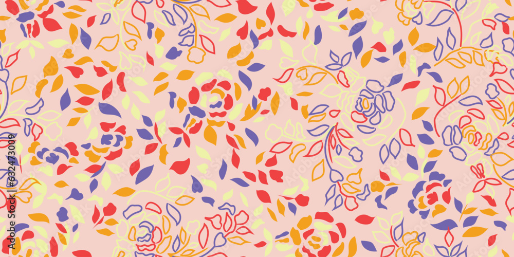 Roses seamless pattern