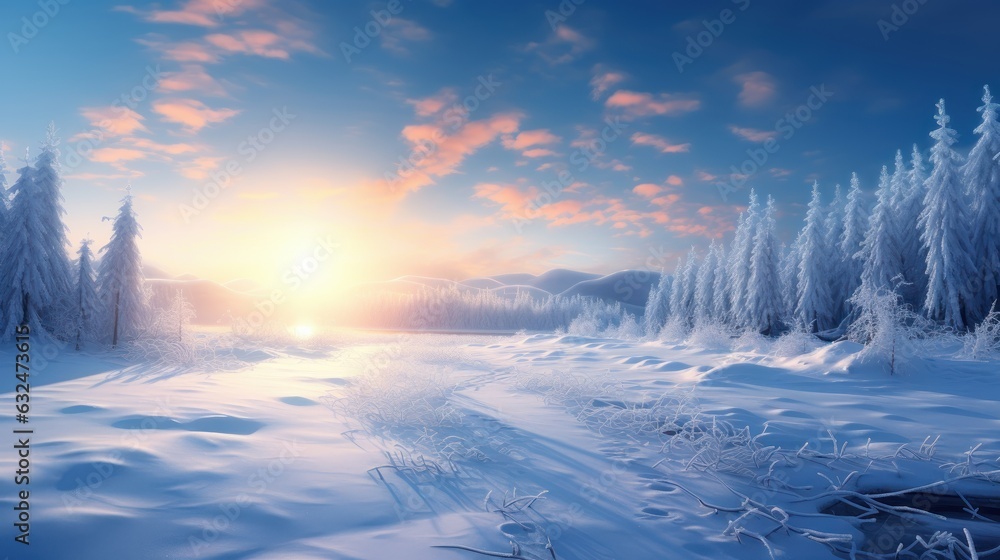 Fototapeta premium Epic Photography Shot of Winter Background with Natural Lighting. Generative Ai