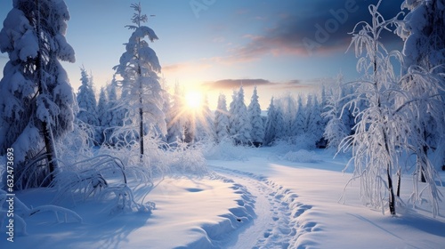 Epic Photography Shot of Winter Background with Natural Lighting. Generative Ai © CYBERUSS