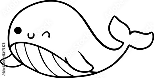 Silhouette whale illustration