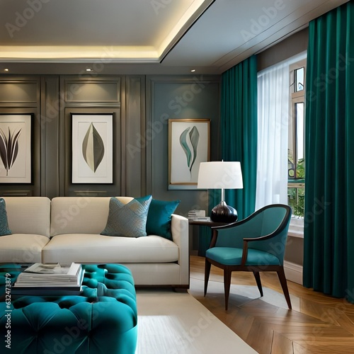 modern living room generating by AI technology