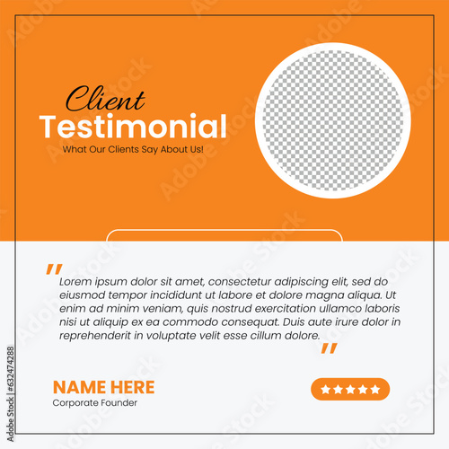 Customer feedback, Client testimonial social media post web banner template