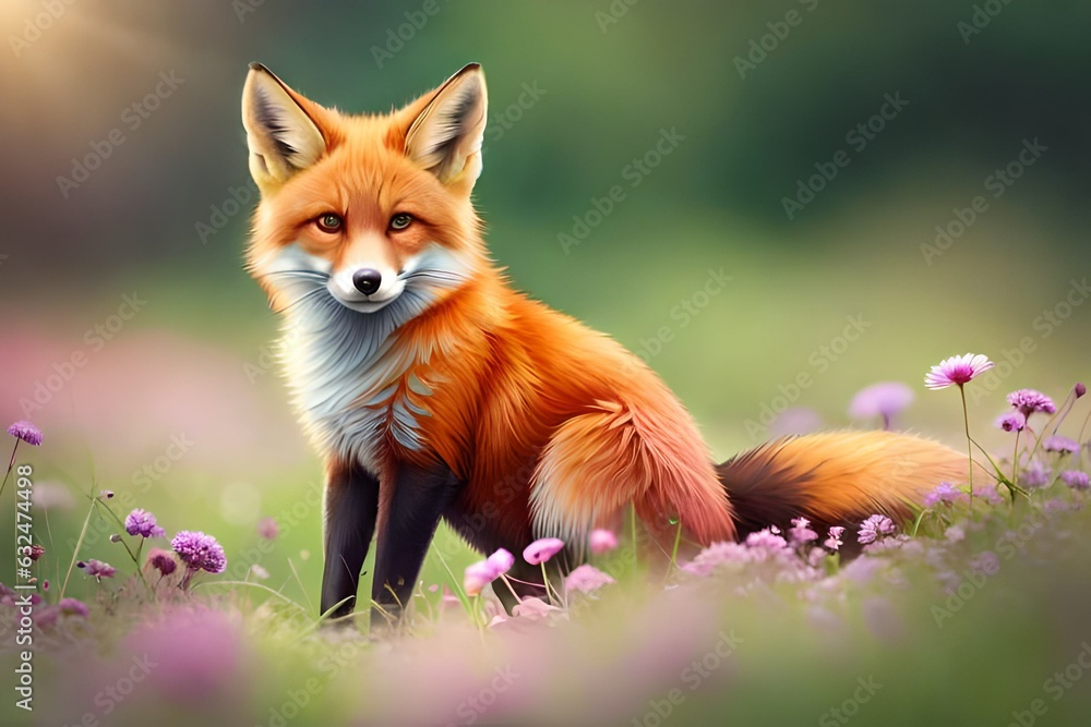 Obraz premium red fox vulpes generating by AI technology