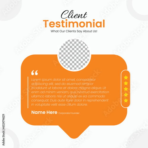 Customer feedback, Client testimonial social media post web banner template