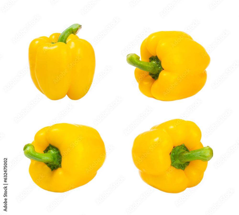 PAPRIKA.Fresh yellow bell pepper isolated on white background. Bulgarian salad pepper .Fresh vegetables. Harvest. Vegan. close up PAPRIKA.Fresh yellow bell pepper isolated on white background. Bulgarian salad pepper .Fresh vegetables. Harvest. Vegan. close up