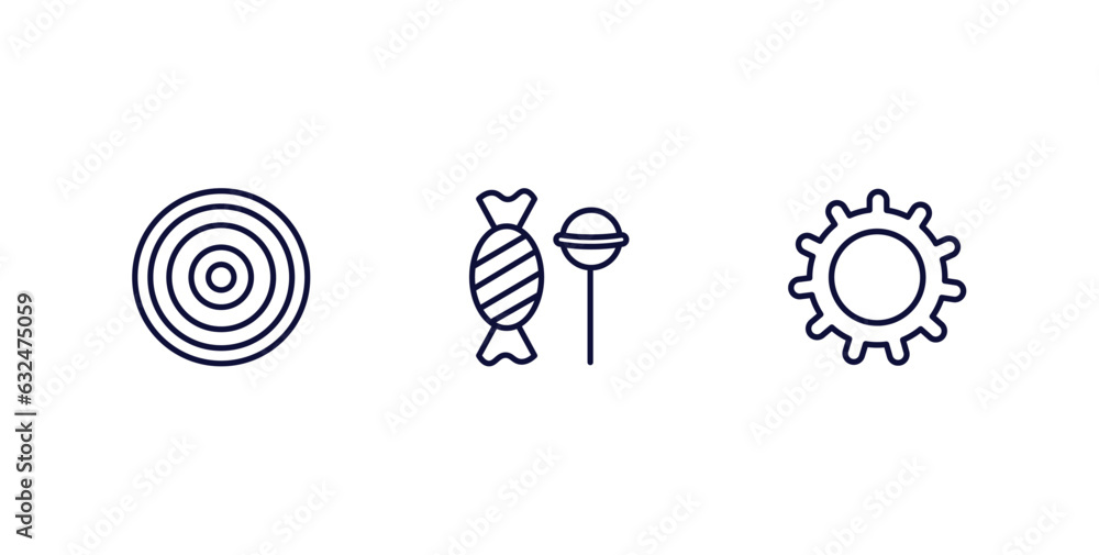 set of tools and utensils thin line icons. tools and utensils outline icons included target circles, candies, vector. set of tools and utensils thin line icons. tools and utensils outline icons included target circles, candies, vector.