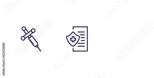 set of medical thin line icons. medical outline icons included , anesthesia, medical insurance vector.