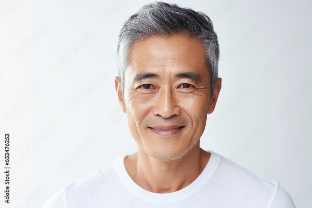 Mature attractive asian man. Beautiful illustration picture. Generative AI Mature attractive asian man. Beautiful illustration picture. Generative AI