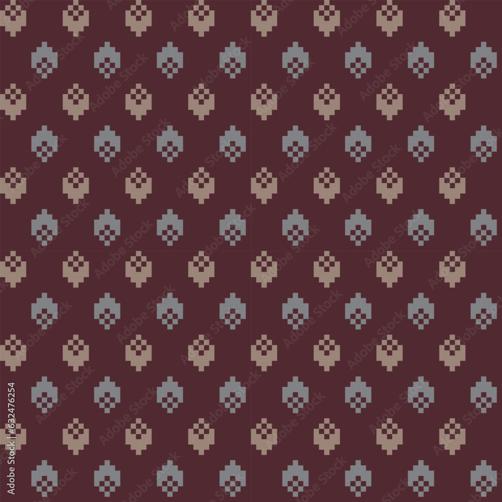 Red Argyle Fair Isle Seamless Pattern Design