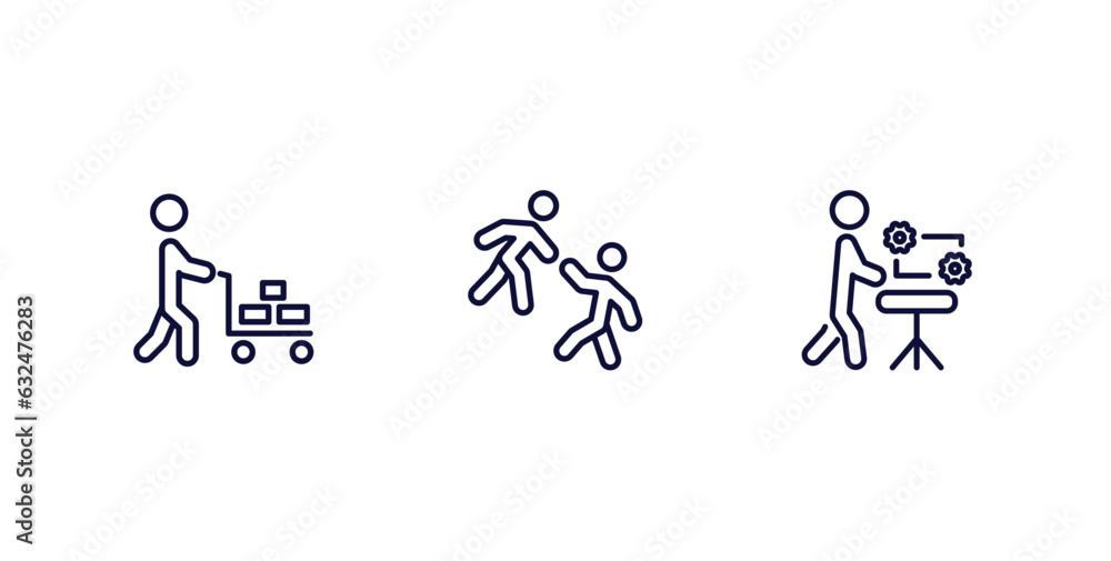 set of humans and behavior thin line icons. humans and behavior outline icons included hotel supplier, helping, hine repair vector. set of humans and behavior thin line icons. humans and behavior outline icons included hotel supplier, helping, hine repair vector.