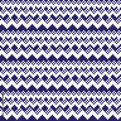 Blue Chevron Fair Isle Seamless Pattern Design