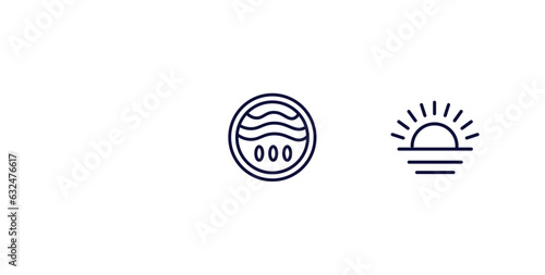 set of food thin line icons. food outline icons included risotto, wonton noodles, morning vector.